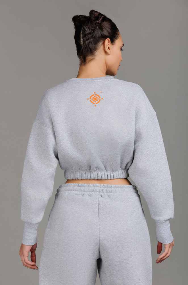 yo BIOTOP】Cropped sweat shirt（グレー） yo BIOTOP】Cropped sweat