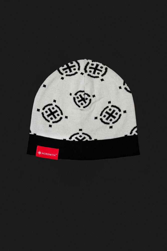 LOGO BEANIE WHITE/BLACK